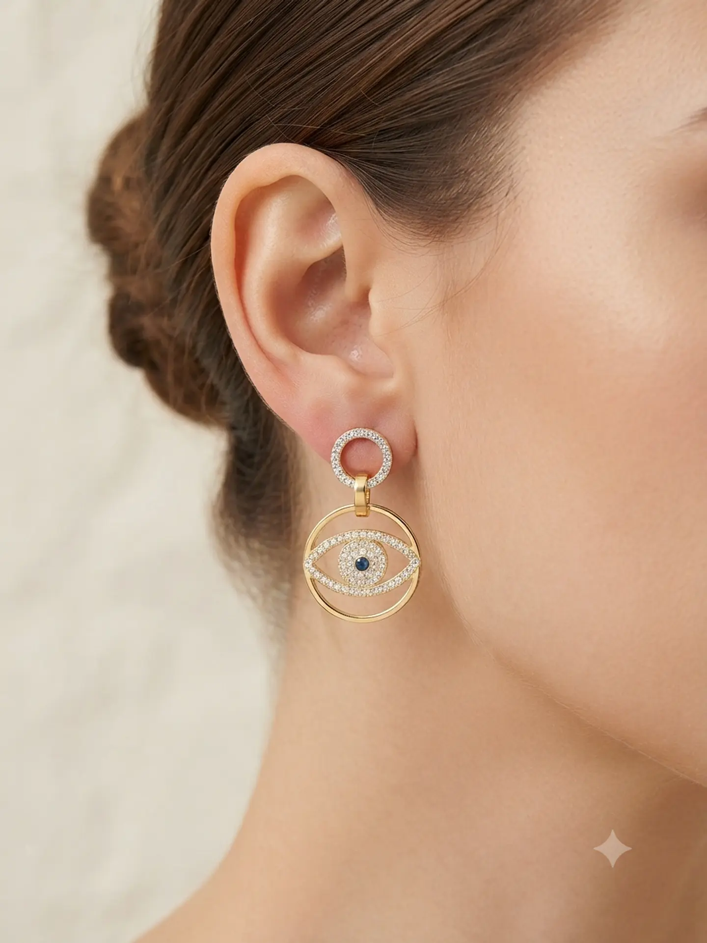 Aros colgantes Evil Eyes - Element Swarovski  3