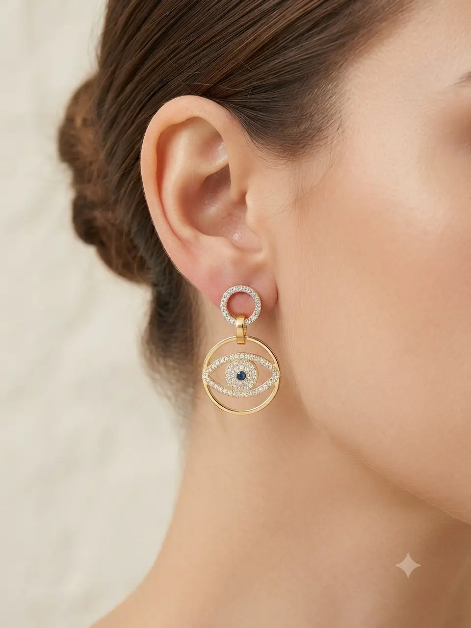 Aros colgantes Evil Eyes - Element Swarovski  3