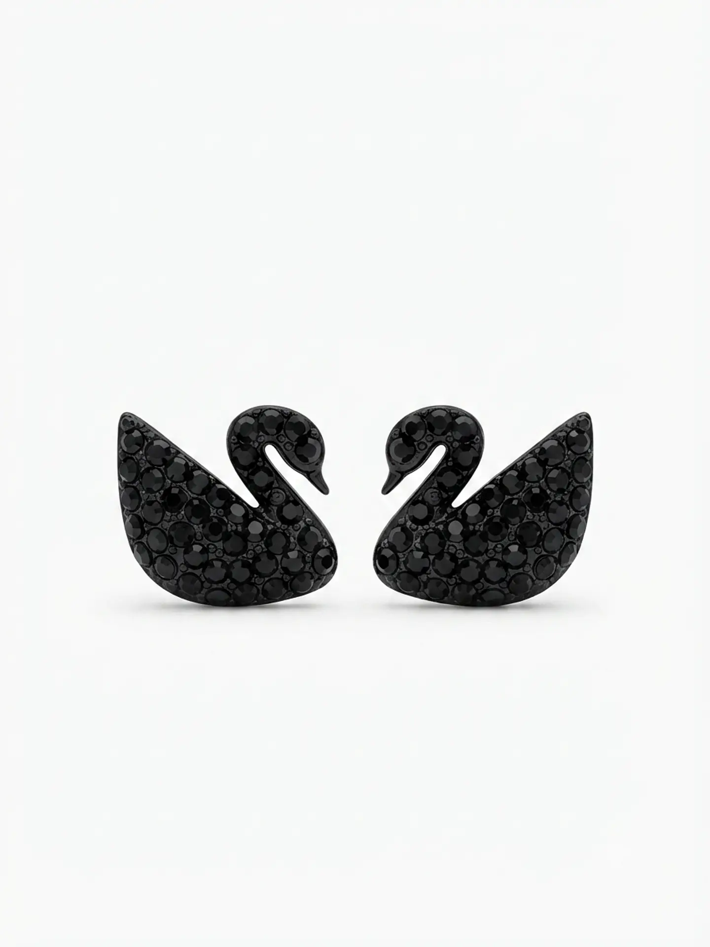 Aros cisne negros (borde dorado) Element Swarovski  1