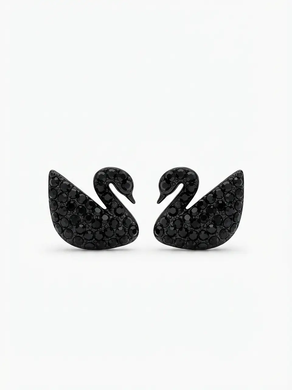 Aros cisne negros (borde dorado) Element Swarovski  1