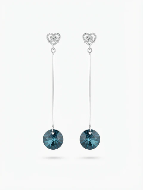 Aretes Largos con Cristales Swarovski Element