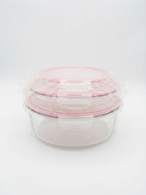 Set de 3 piezas para microondas con tapas - Red Cherry