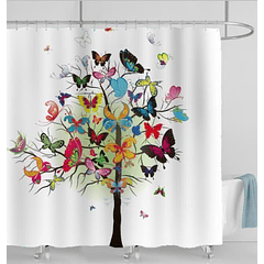 Cortina de baño - Árbol Mariposas