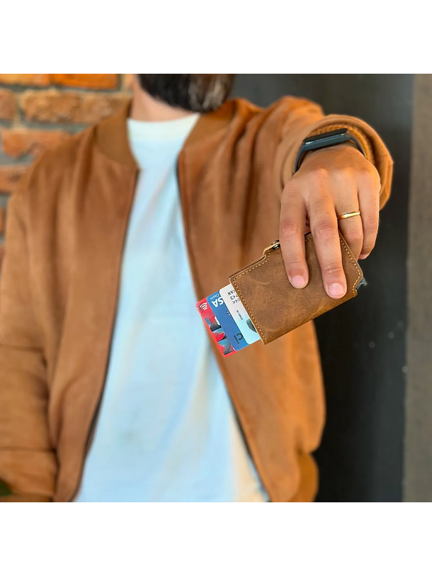 Billetera RFID Camel Envejecido 2