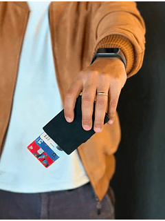 Billetera RFID Negra Mate.