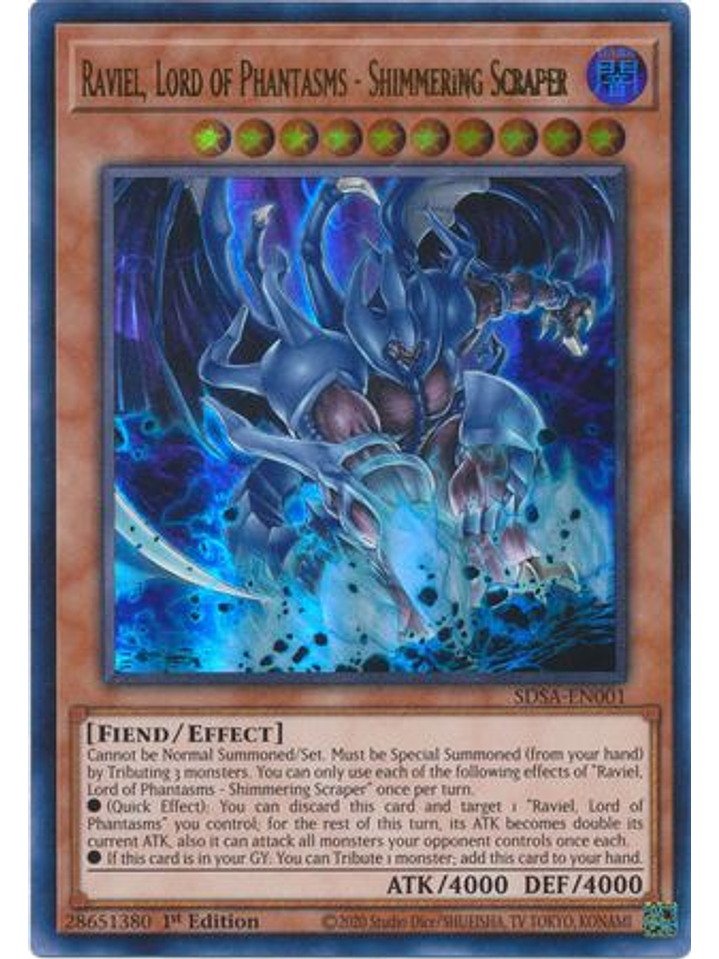 Raviel, Lord of Phantasms - Shimmering Scraper - SDSA-EN001 - Ultra Rare 1st Edition 1