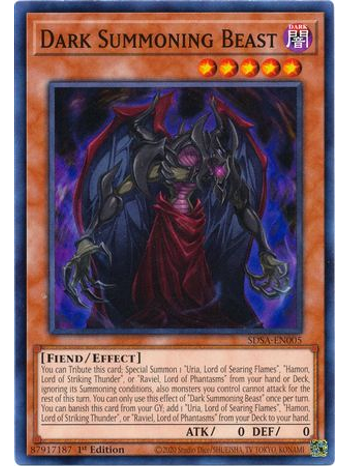 Dark Summoning Beast - SDSA-EN005 - Common 1st Edition 1