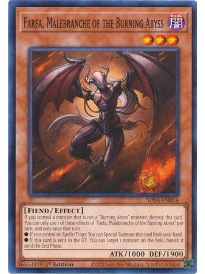 Farfa, Malebranche of the Burning Abyss - SDSA-EN016 - Common 1st Edition 1