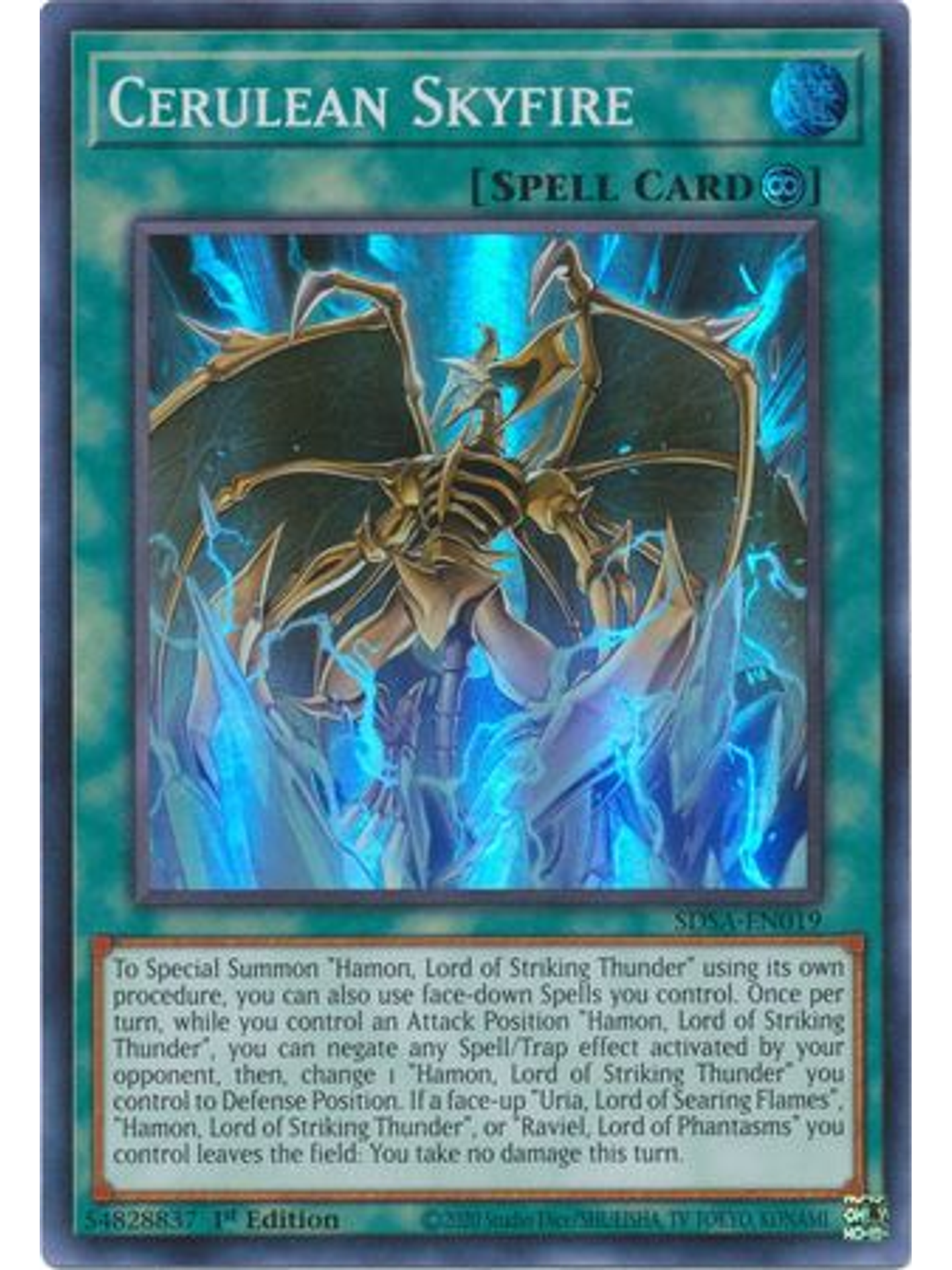 Cerulean Skyfire - SDSA-EN019 - Super Rare 1st Edition 1