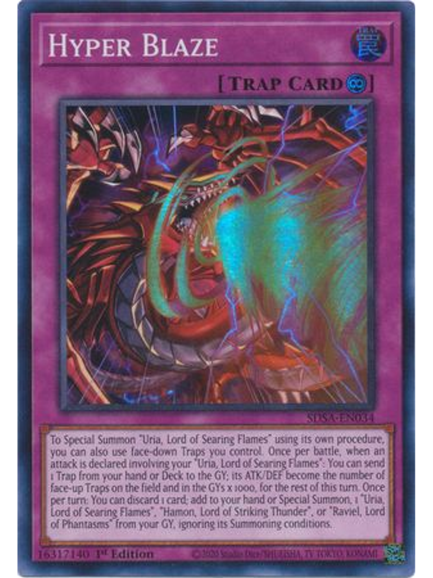 Hyper Blaze - SDSA-EN034 - Super Rare 1st Edition 1