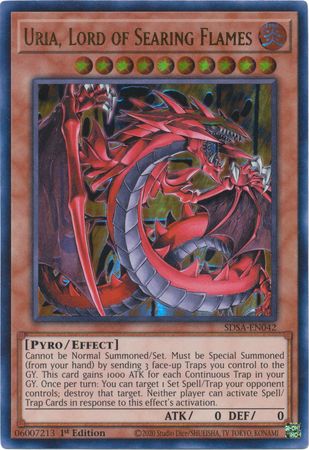 Uria, Lord of Searing Flames - SDSA-EN042 - Ultra Rare 1st Edition