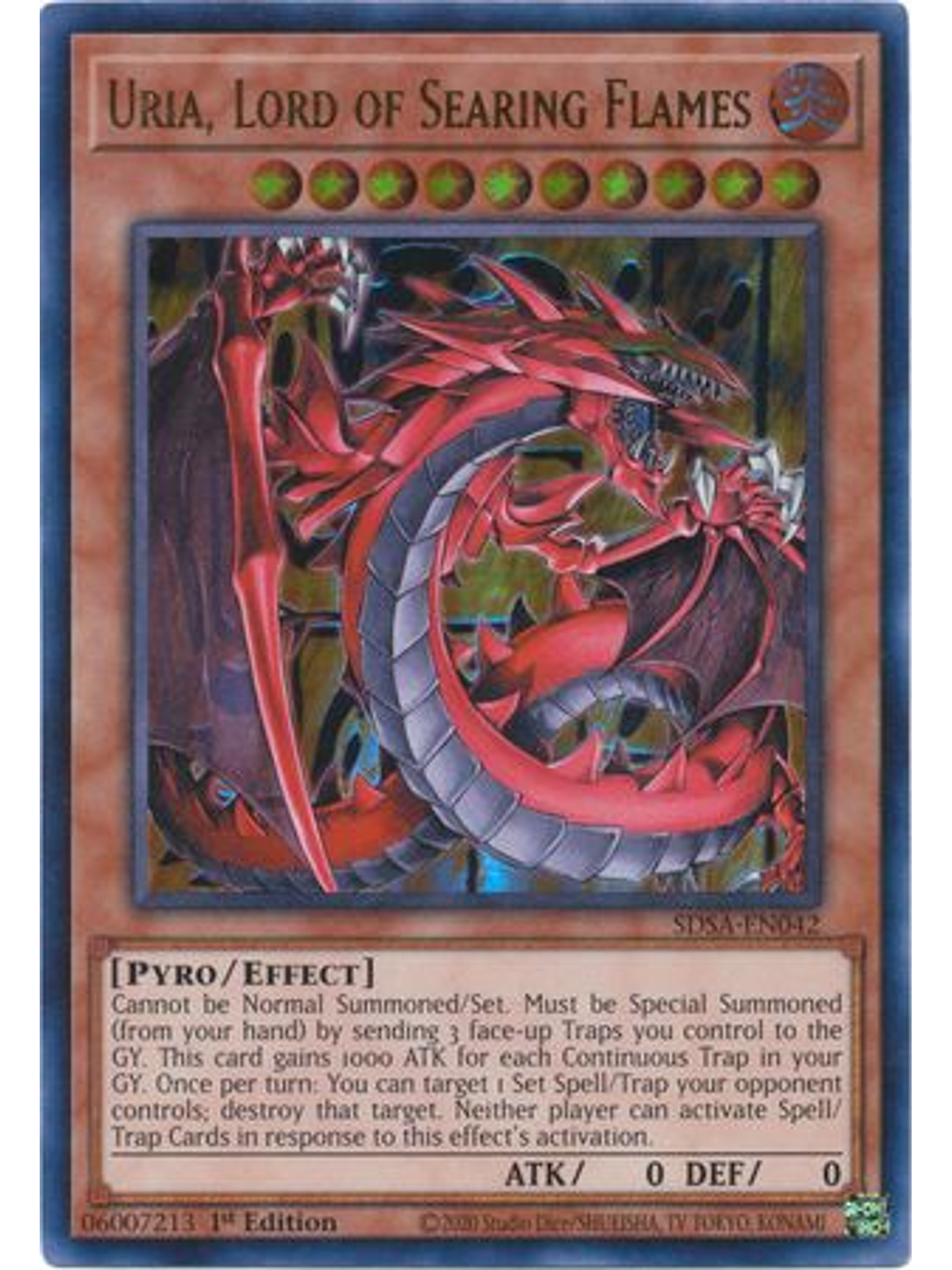 Uria, Lord of Searing Flames - SDSA-EN042 - Ultra Rare 1st Edition 1