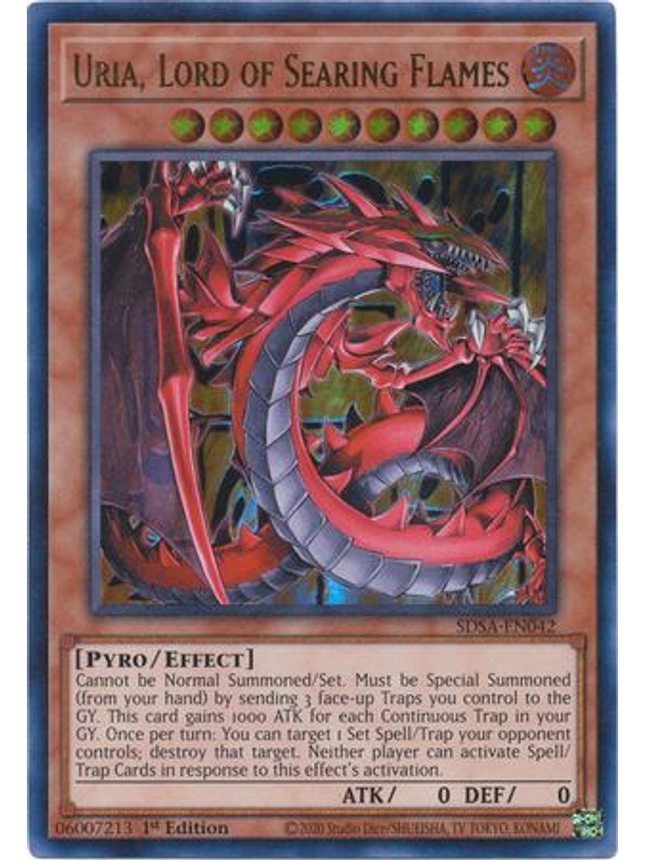 Uria, Lord of Searing Flames - SDSA-EN042 - Ultra Rare 1st Edition 1