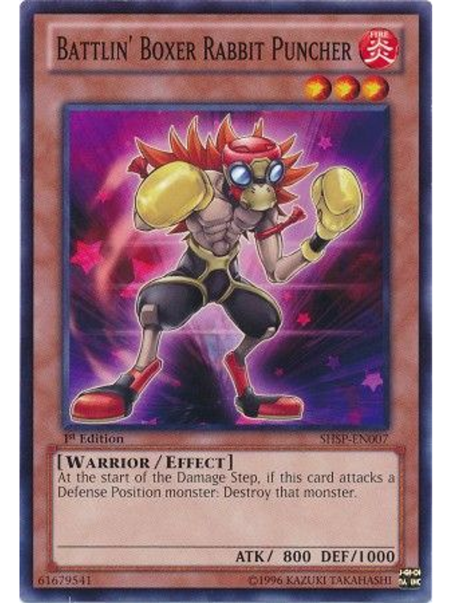 Battlin' Boxer Rabbit Puncher - SHSP-EN007 - Common 1st Edition 1