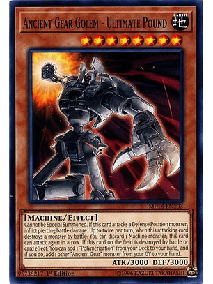 Ancient Gear Golem - Ultimate Pound - MP18-EN103 - Common 1st Edition
