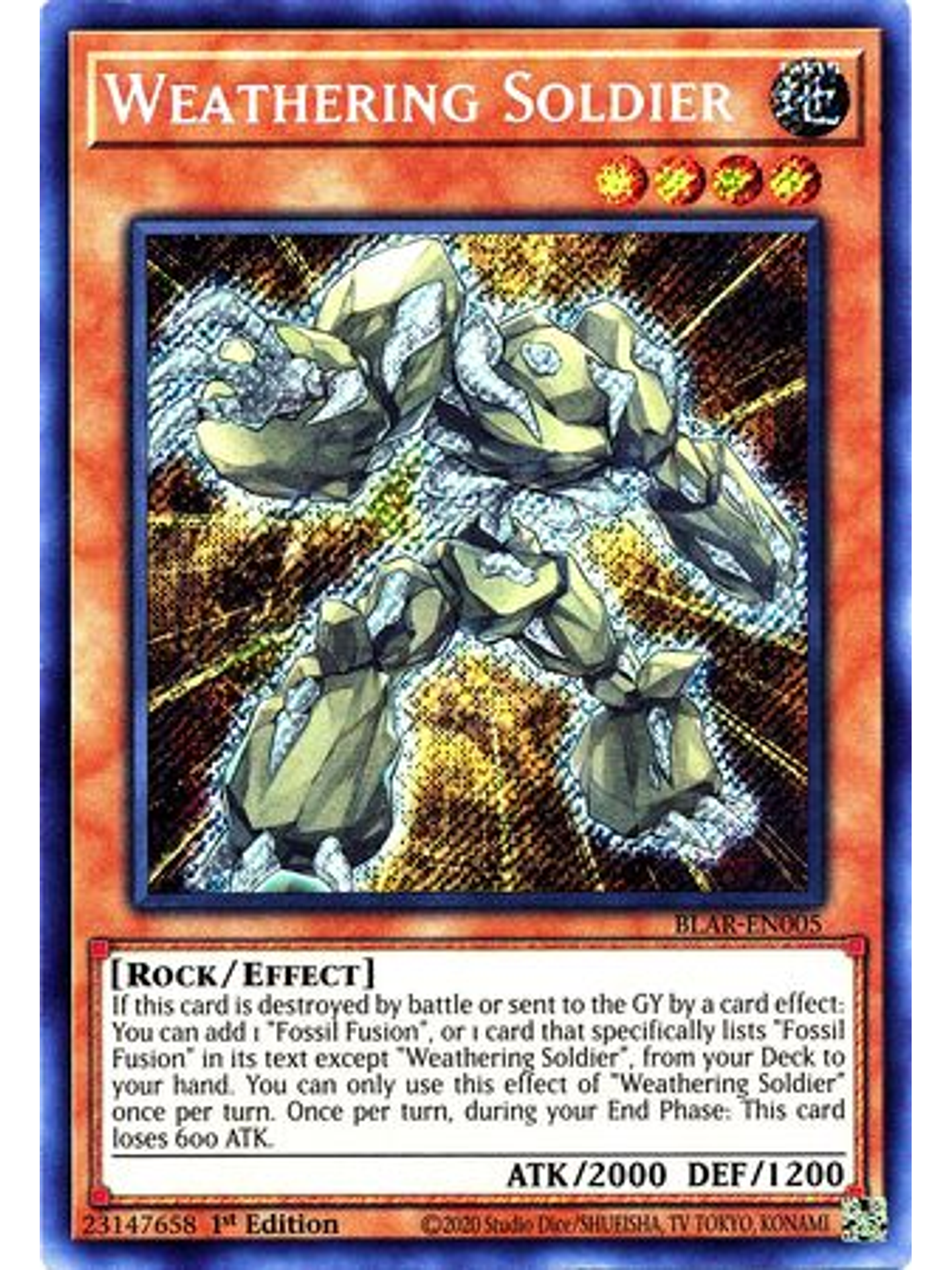 Weathering Soldier - BLAR-EN005 - Secret Rare 1st Edition 1