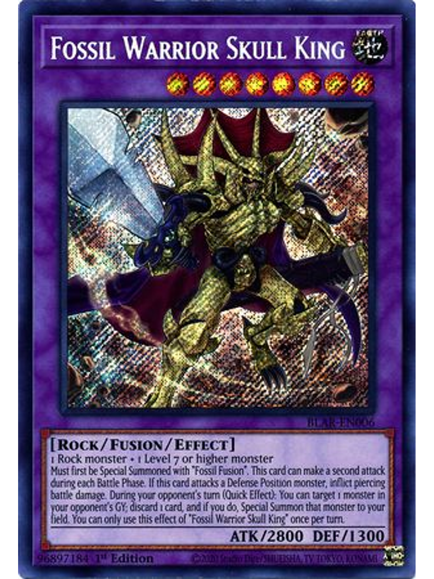 Fossil Warrior Skull King - BLAR-EN006 - Secret Rare 1st Edition 1