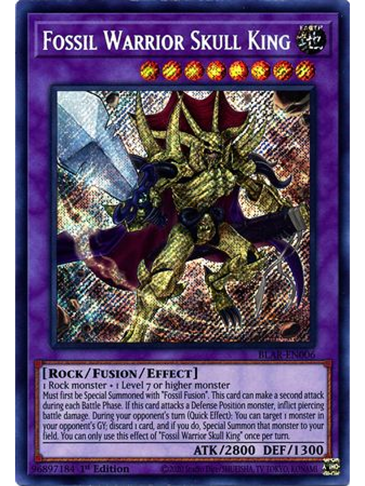 Fossil Warrior Skull King - BLAR-EN006 - Secret Rare 1st Edition 1