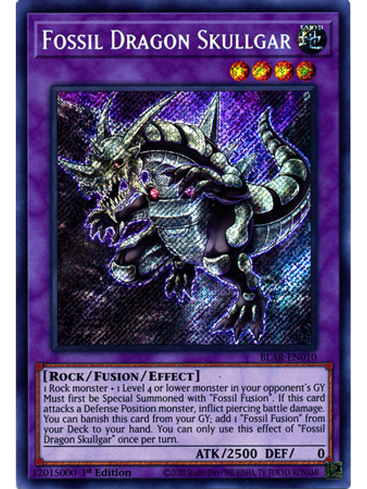Fossil Dragon Skullgar - BLAR-EN010 - Secret Rare 1st Edition 1