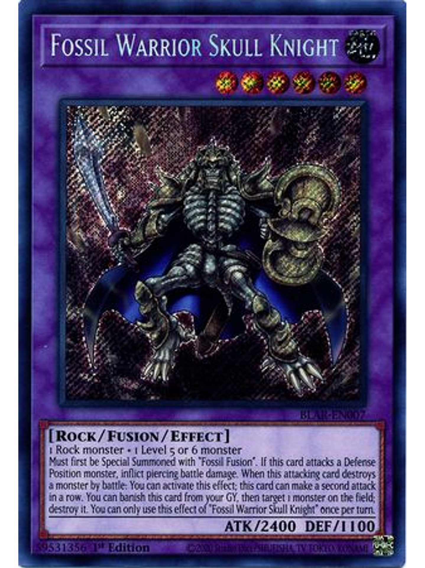 Fossil Warrior Skull Knight - BLAR-EN007 - Secret Rare 1st Edition 1