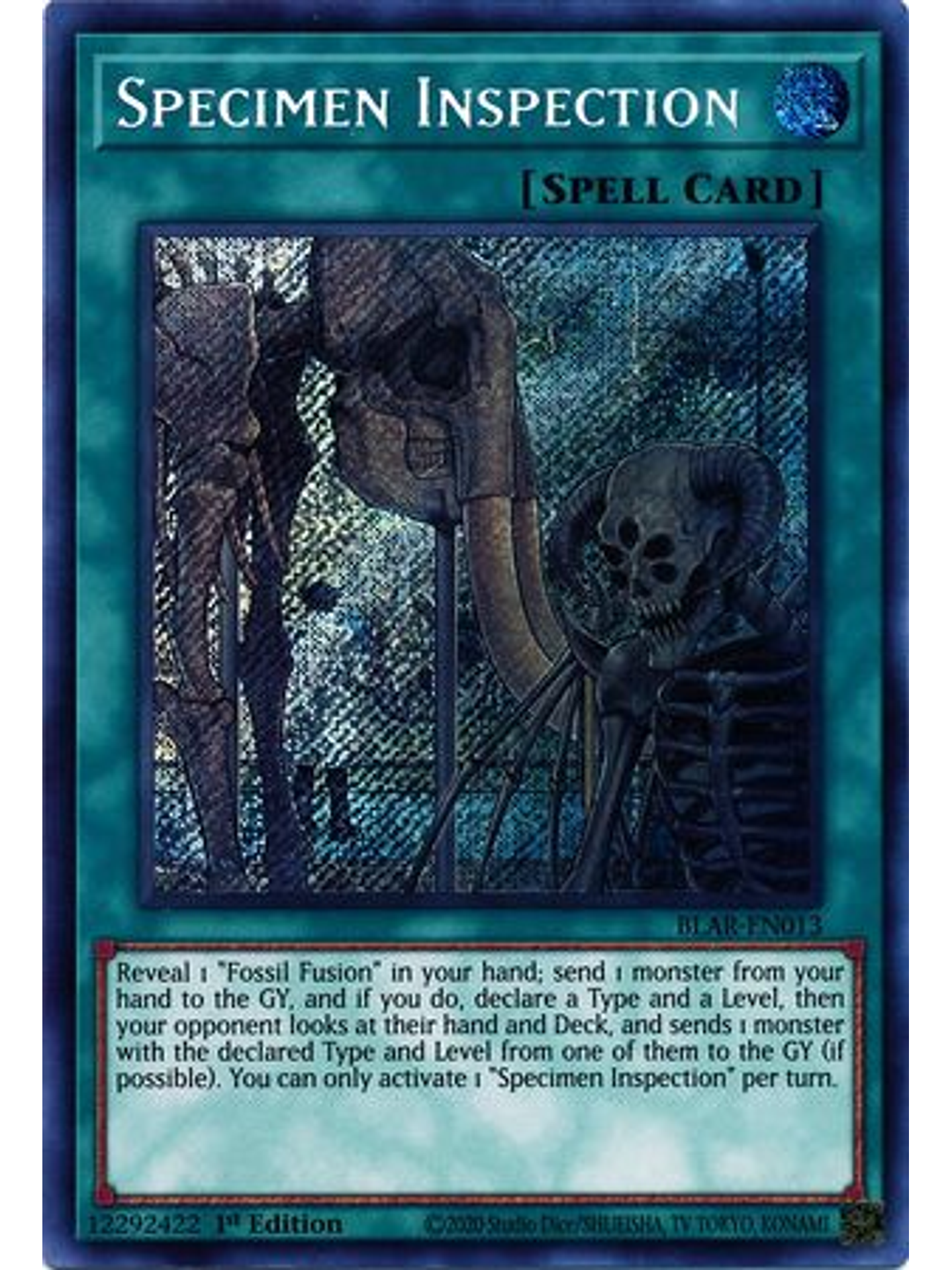 Specimen Inspection - BLAR-EN013 - Secret Rare 1st Edition 1