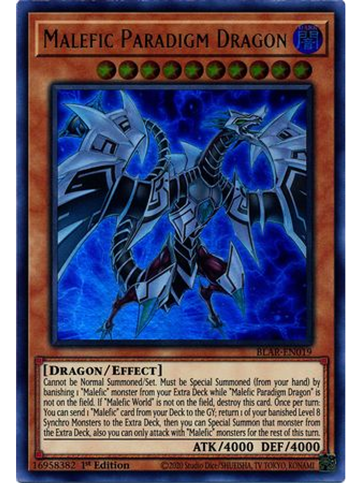 Malefic Paradigm Dragon - BLAR-EN019 - Ultra Rare 1st Edition 1