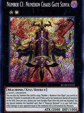 Number C1: Numeron Chaos Gate Sunya - BLAR-EN021 - Secret Rare 1st Edition