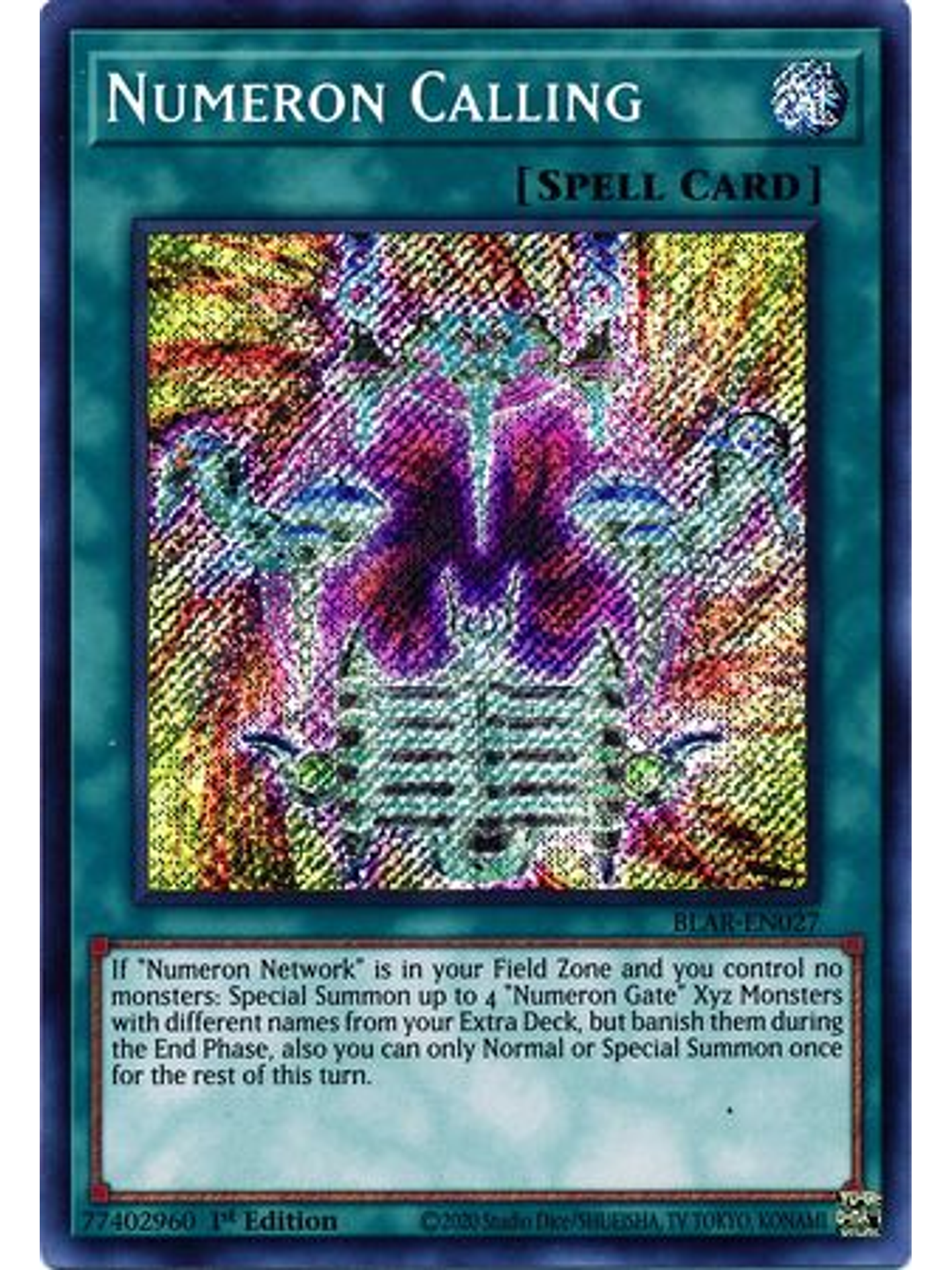Numeron Calling - BLAR-EN027 - Secret Rare 1st Edition 1