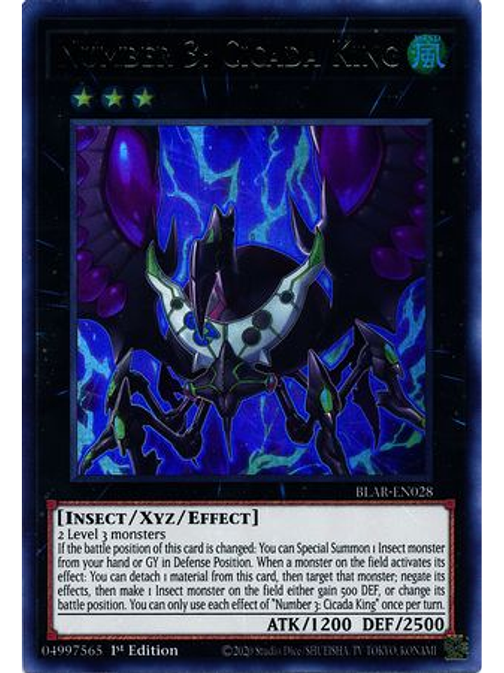 Number 3: Cicada King - BLAR-EN028 - Ultra Rare 1st Edition 1