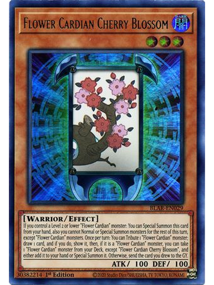 Flower Cardian Cherry Blossom - BLAR-EN029 - Ultra Rare 1st Edition 1