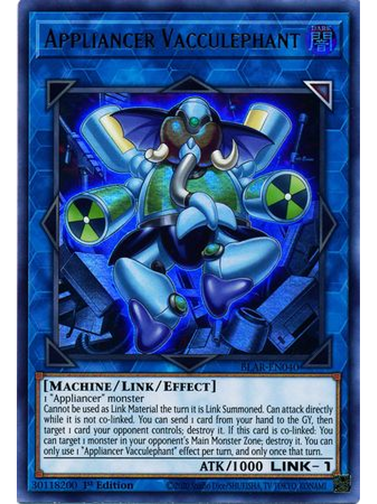 Appliancer Vacculephant - BLAR-EN040 - Ultra Rare 1st Edition 1