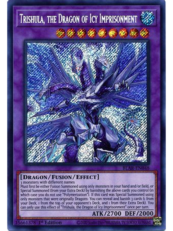 Trishula, the Dragon of Icy Imprisonment - BLAR-EN048 - Secret Rare 1st Edition 1