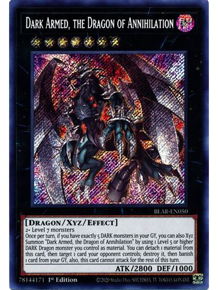 Dark Armed, the Dragon of Annihilation - BLAR-EN050 - Secret Rare 1st Edition 1