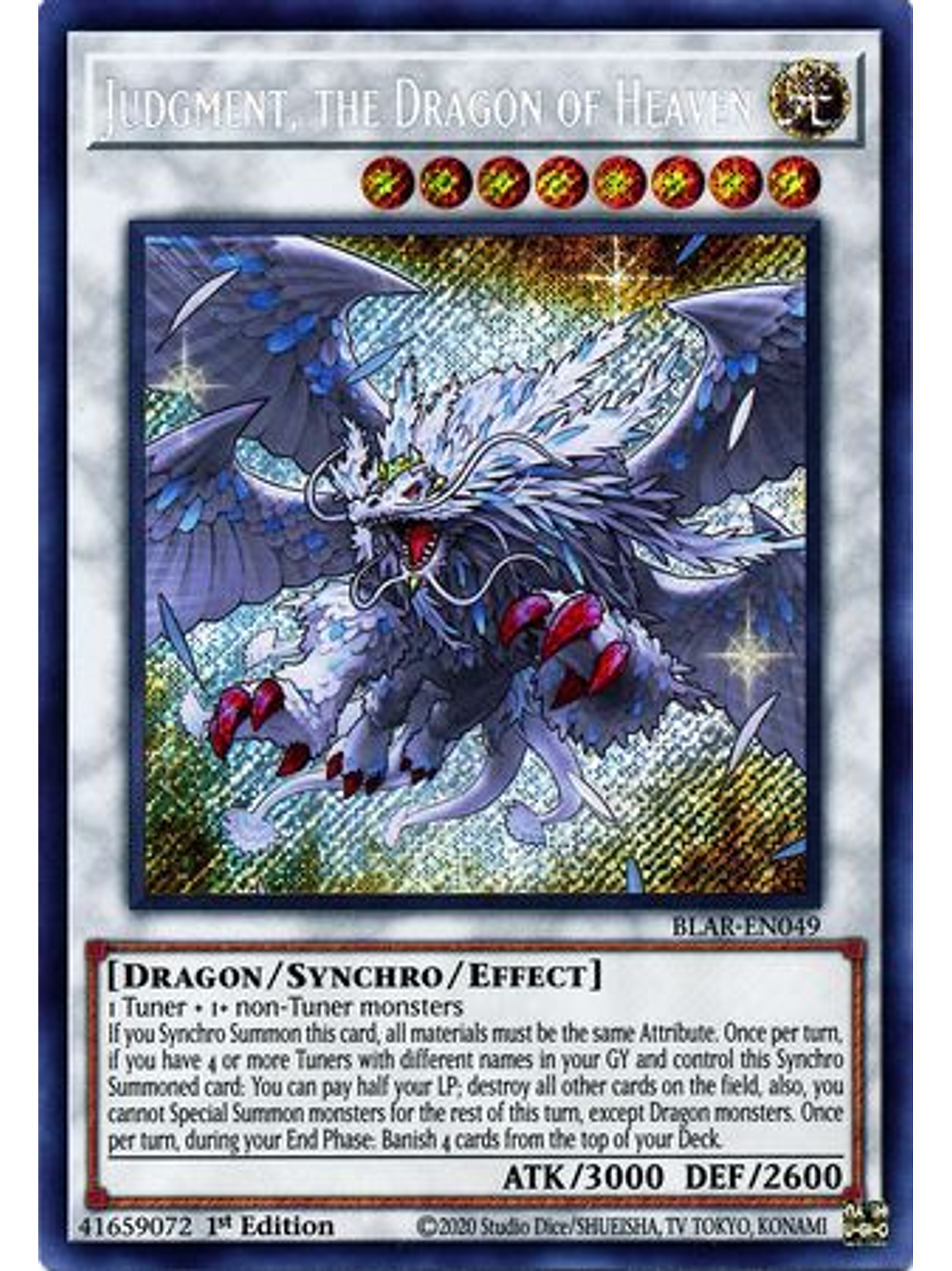 Judgment, the Dragon of Heaven - BLAR-EN049 - Secret Rare 1st Edition 1