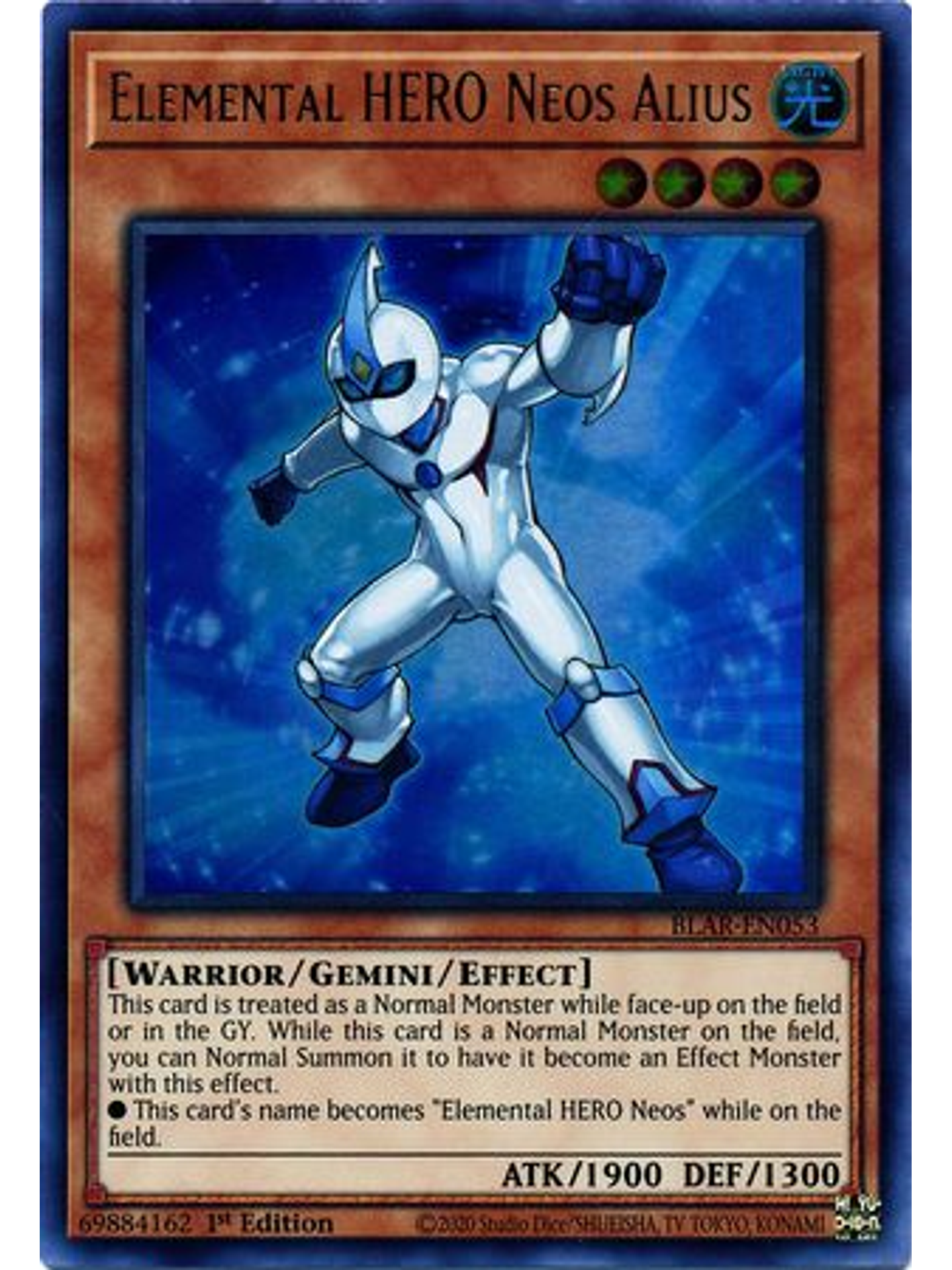 Elemental HERO Neos Alius - BLAR-EN053 - Ultra Rare 1st Edition 1