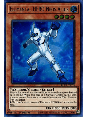 Elemental HERO Neos Alius - BLAR-EN053 - Ultra Rare 1st Edition