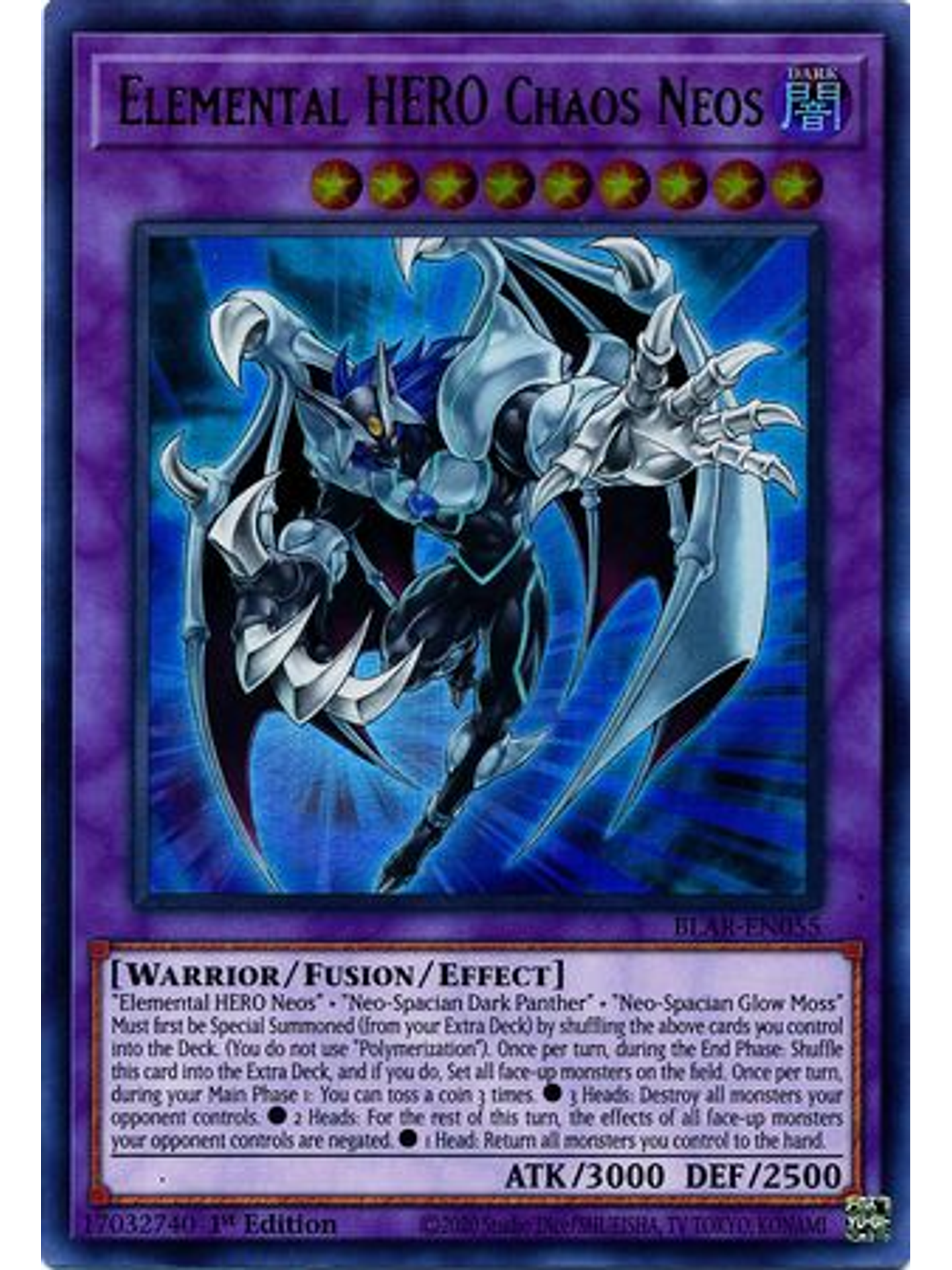 Elemental HERO Chaos Neos - BLAR-EN055 - Ultra Rare 1st Edition 1