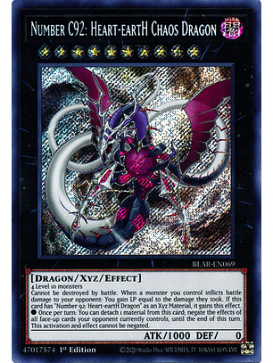 Number C92: Heart-eartH Chaos Dragon - BLAR-EN069 - Secret Rare 1st Edition