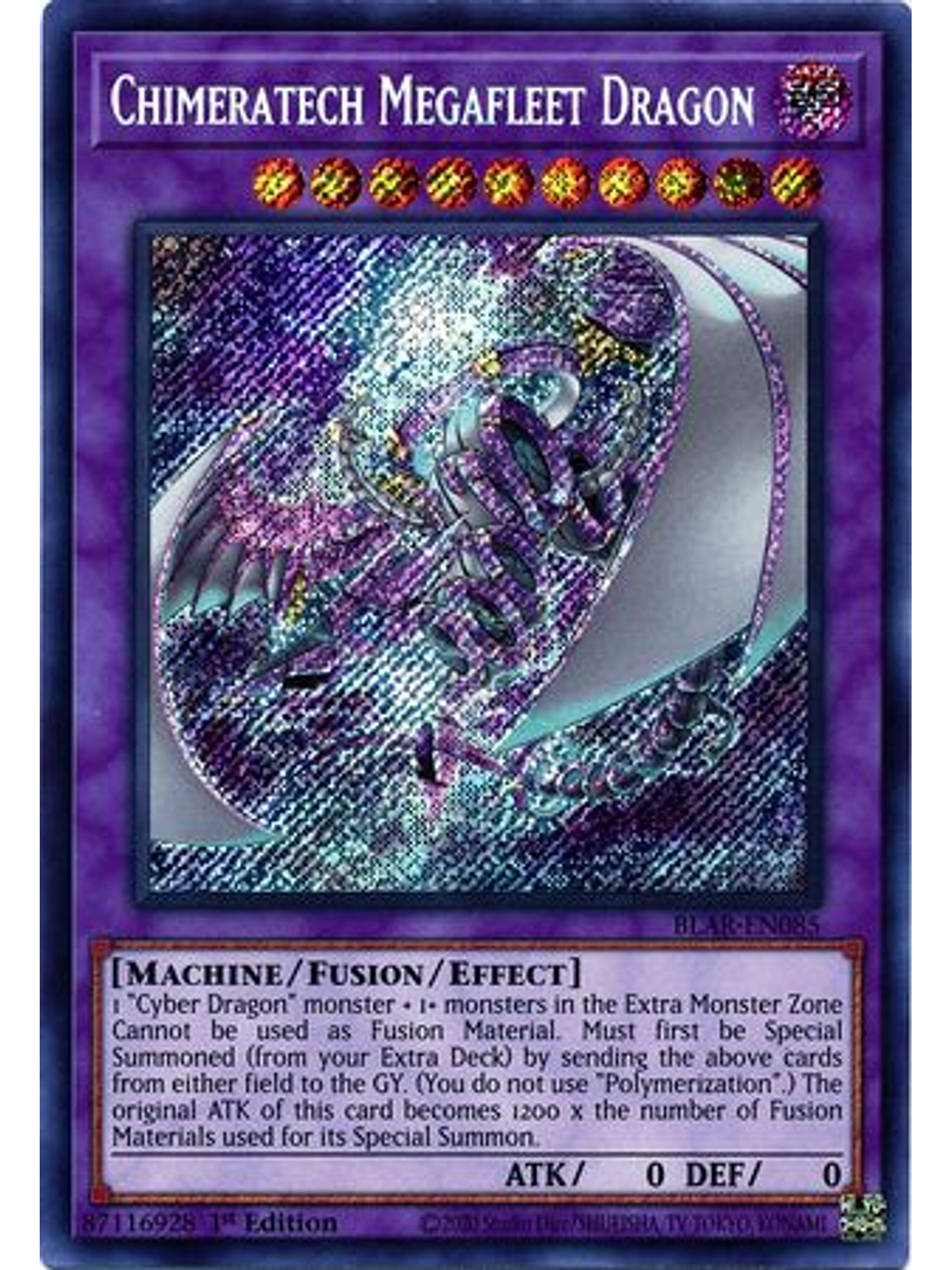 Chimeratech Megafleet Dragon - BLAR-EN085 - Secret Rare 1st Edition 1
