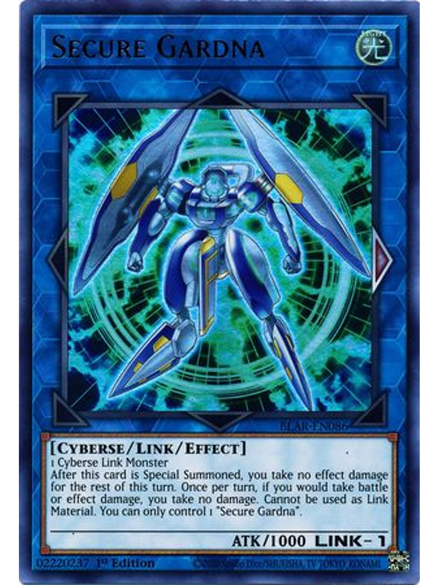 Secure Gardna - BLAR-EN086 - Ultra Rare 1st Edition 1