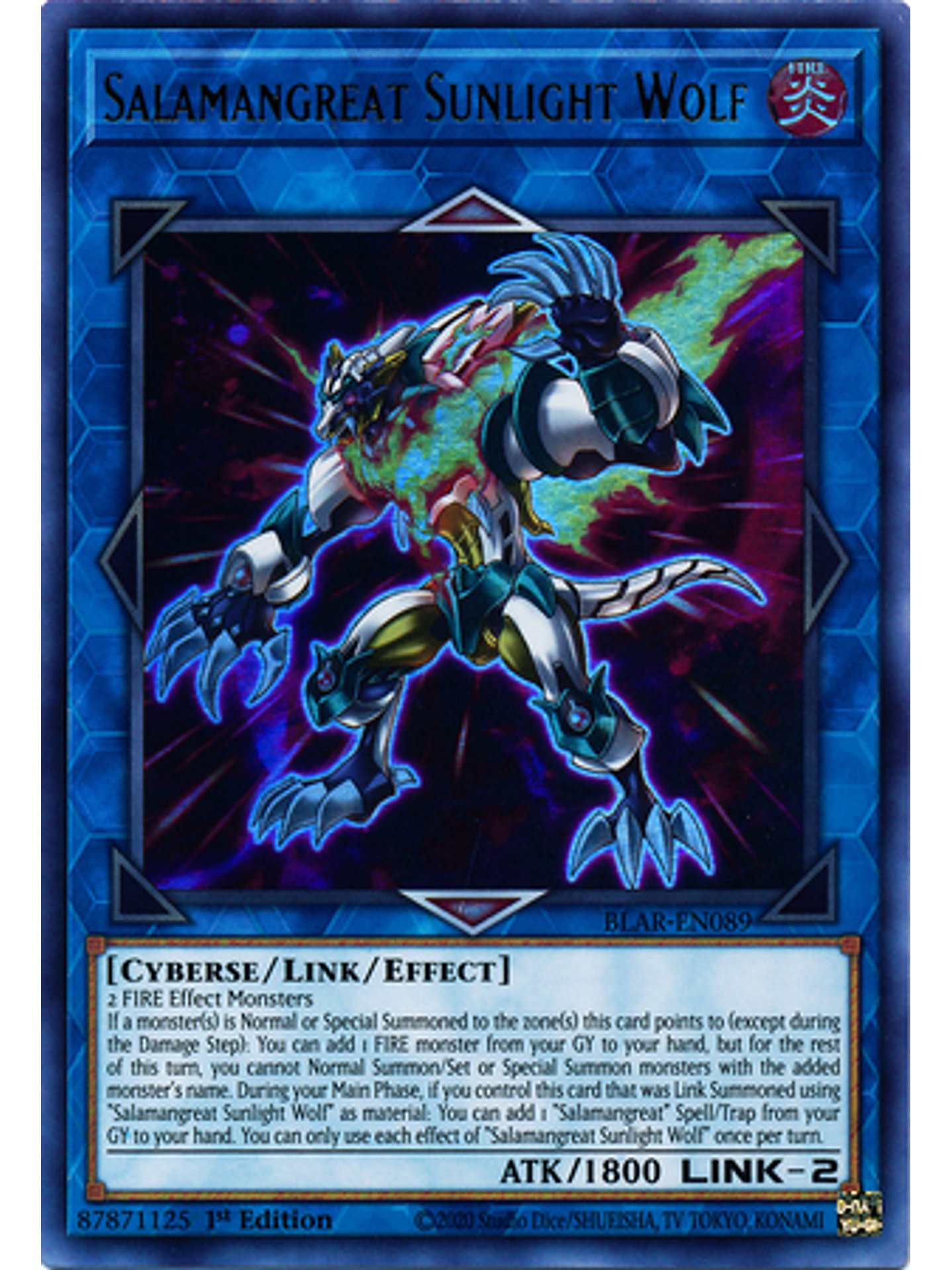 Salamangreat Sunlight Wolf - BLAR-EN089 - Ultra Rare 1st Edition 1