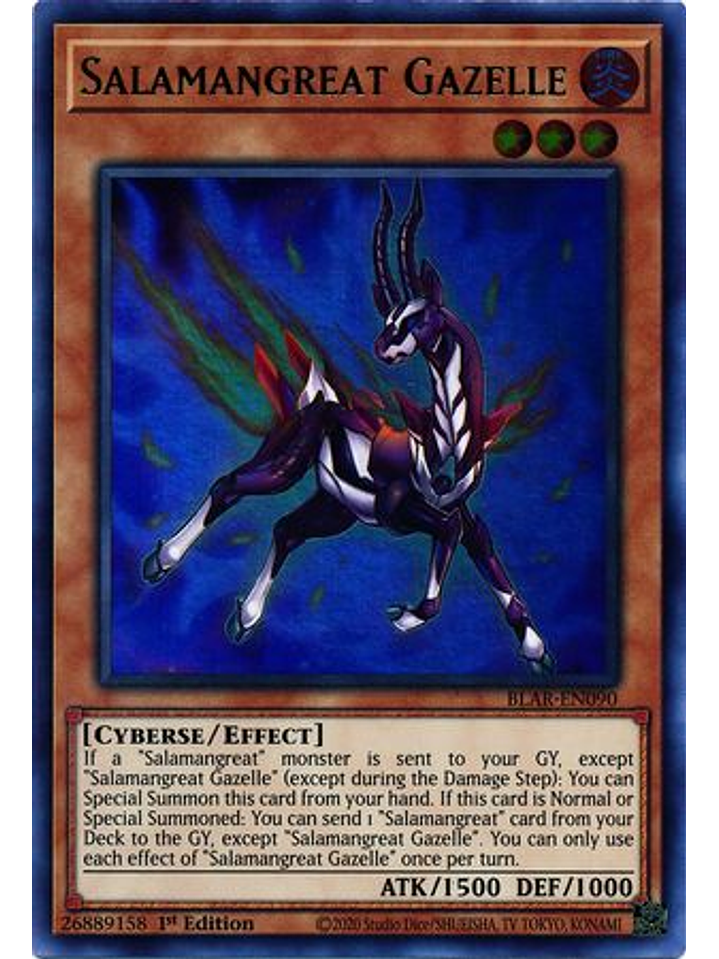 Salamangreat Gazelle - BLAR-EN090 - Ultra Rare 1st Edition 1