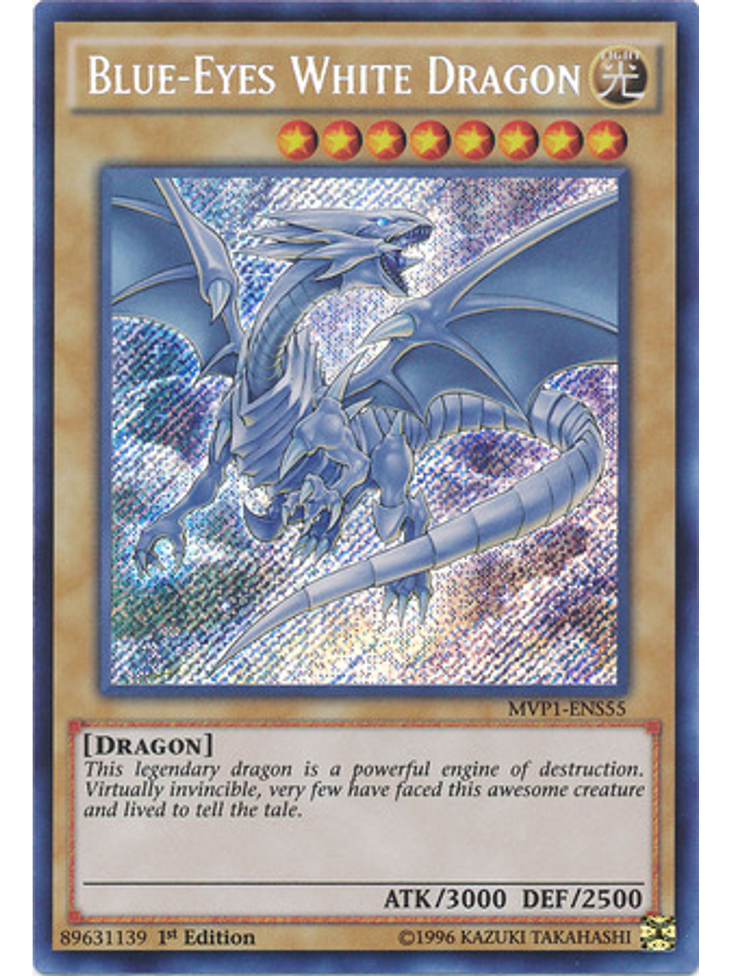 Blue-Eyes White Dragon - MVP1-ENS55 - Secret Rare 1st Edition 1