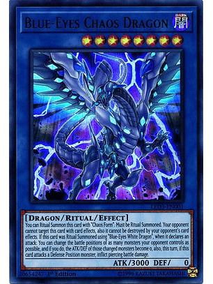 Blue-Eyes Chaos Dragon - LED3-EN001 - Ultra Rare 1st Edition