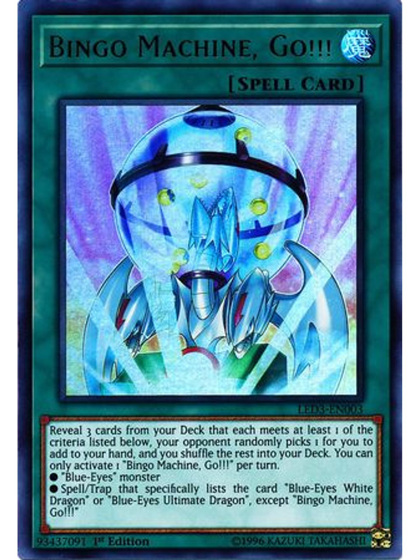 Bingo Machine, Go!!! - LED3-EN003 - Ultra Rare 1st Edition 1