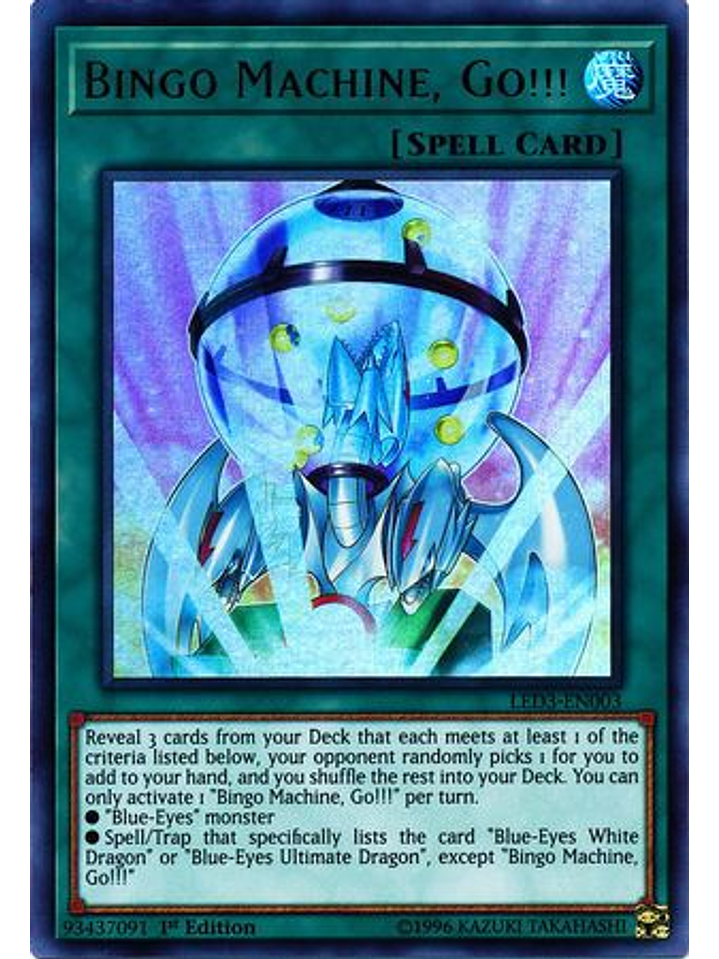 Bingo Machine, Go!!! - LED3-EN003 - Ultra Rare 1st Edition 1