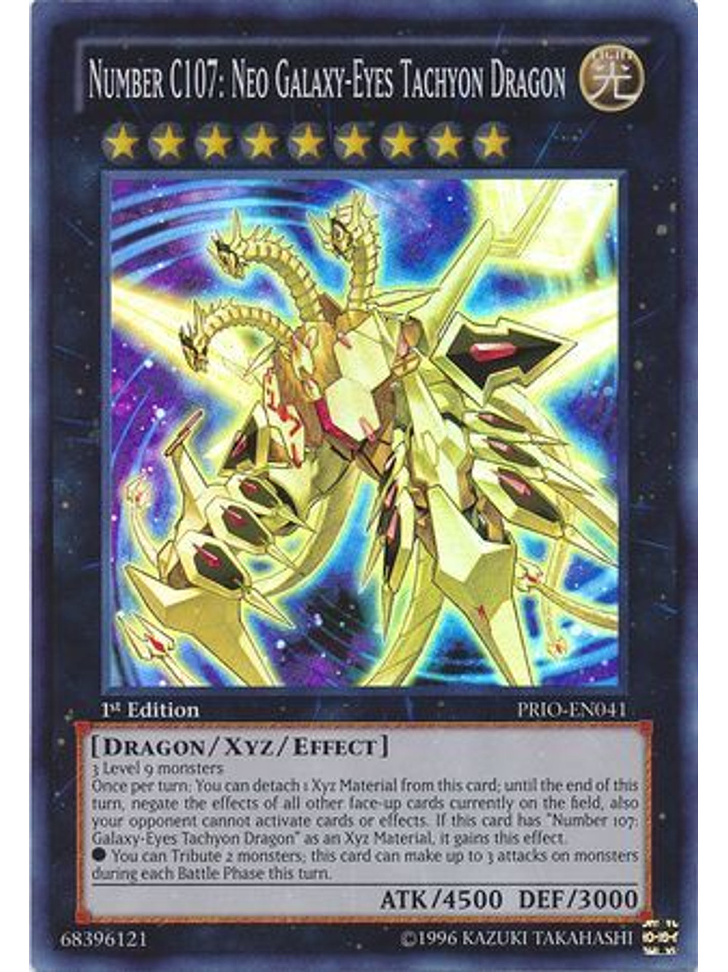 Number C107: Neo Galaxy-Eyes Tachyon Dragon - PRIO-EN041 - Super Rare 1st Edition 1