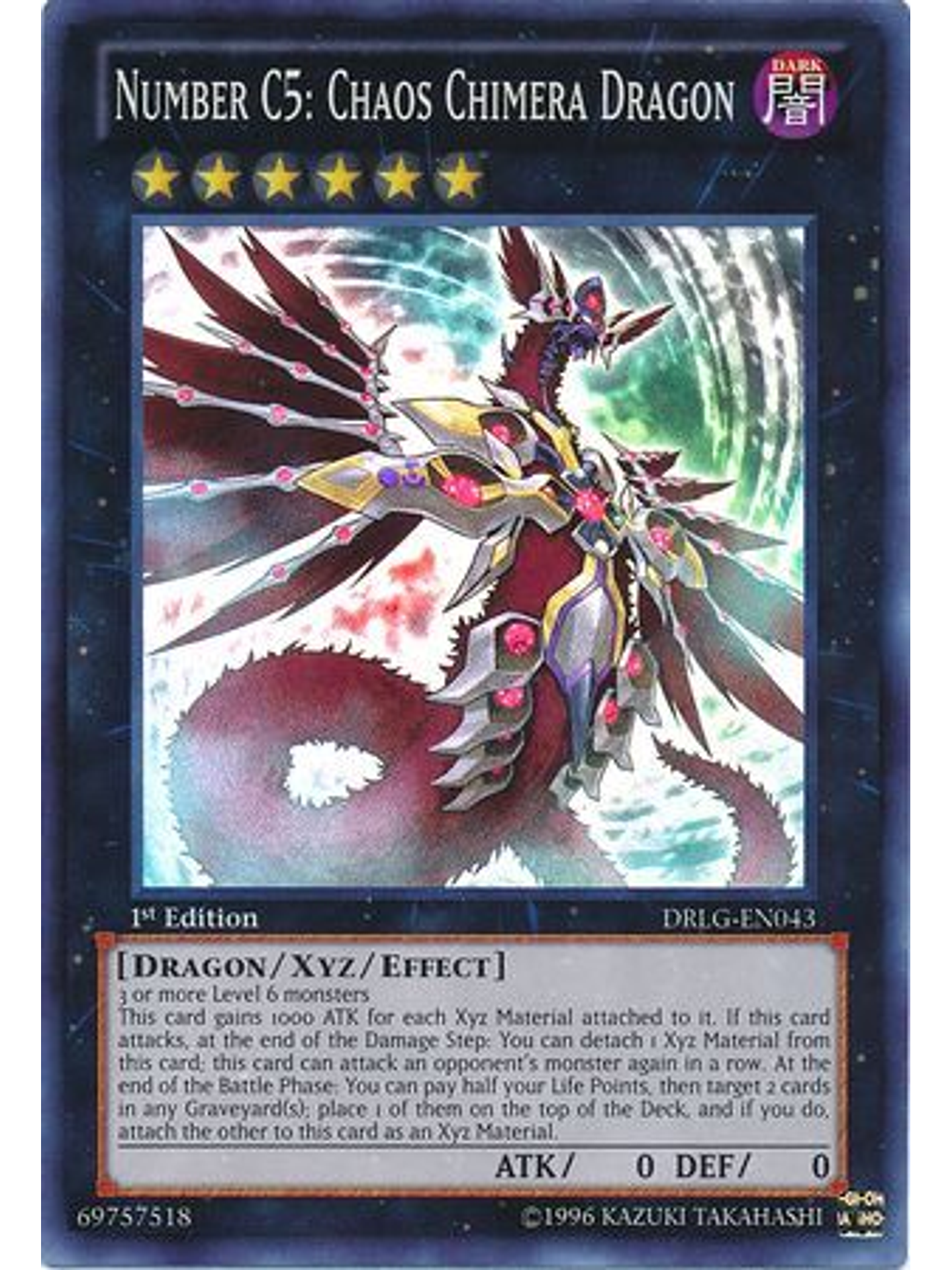 Number C5: Chaos Chimera Dragon - DRLG-EN043 - Super Rare 1st Edition 1