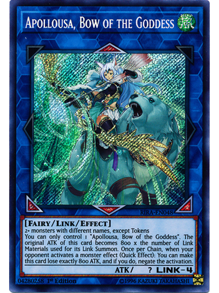 Apollousa, Bow of the Goddess - RIRA-EN048 - Secret Rare 1st Edition 1