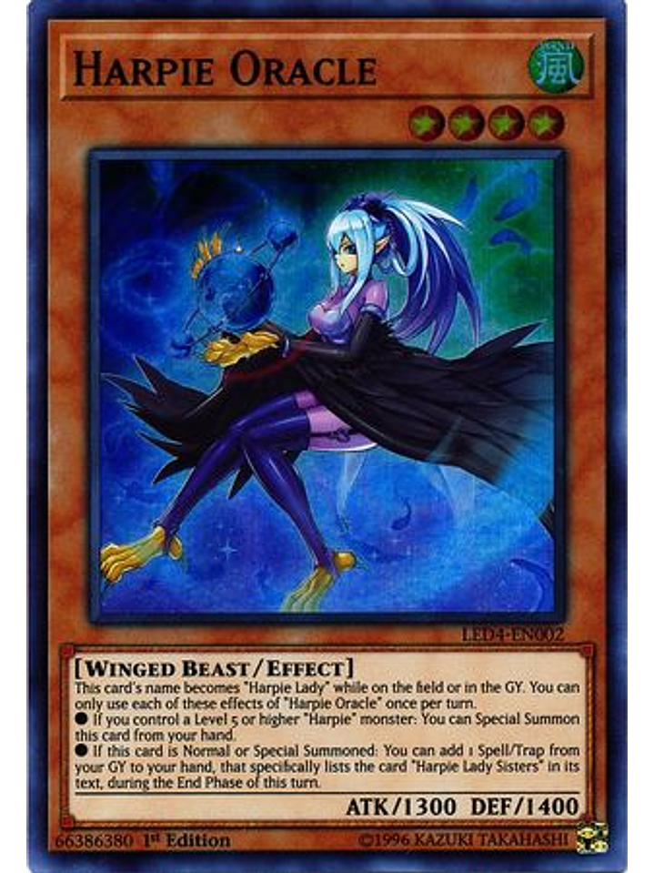 Harpie Oracle - LED4-EN002 - Super Rare 1st Edition 1